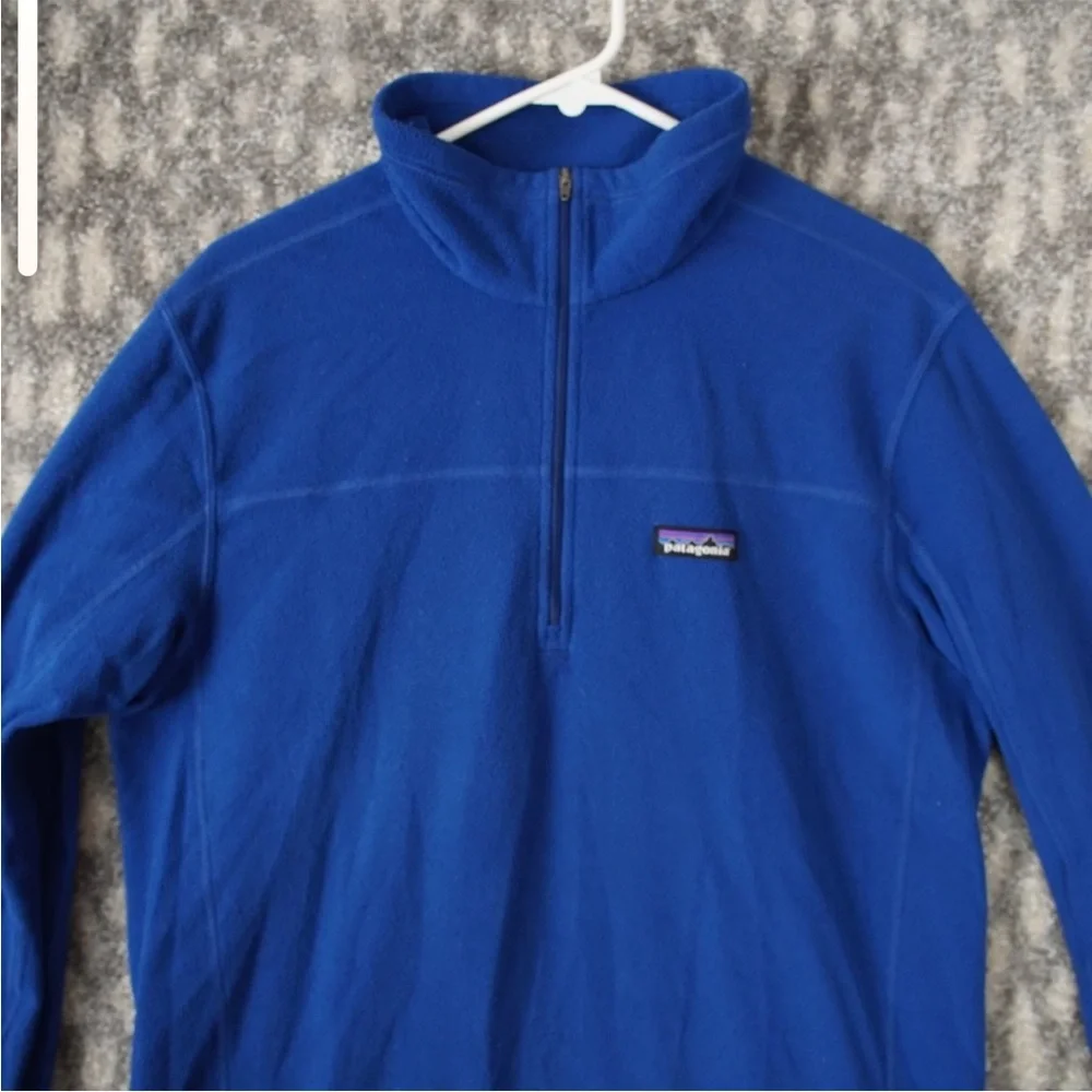 Patagonia Micro D Fleece 1/4 Zip Pullover Sweater Men Medium Blue Outdoor Hiking